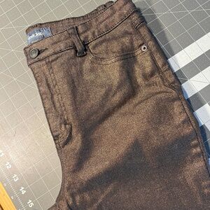ModCloth Skinny Jeans in Metallic Bronze, Size 10